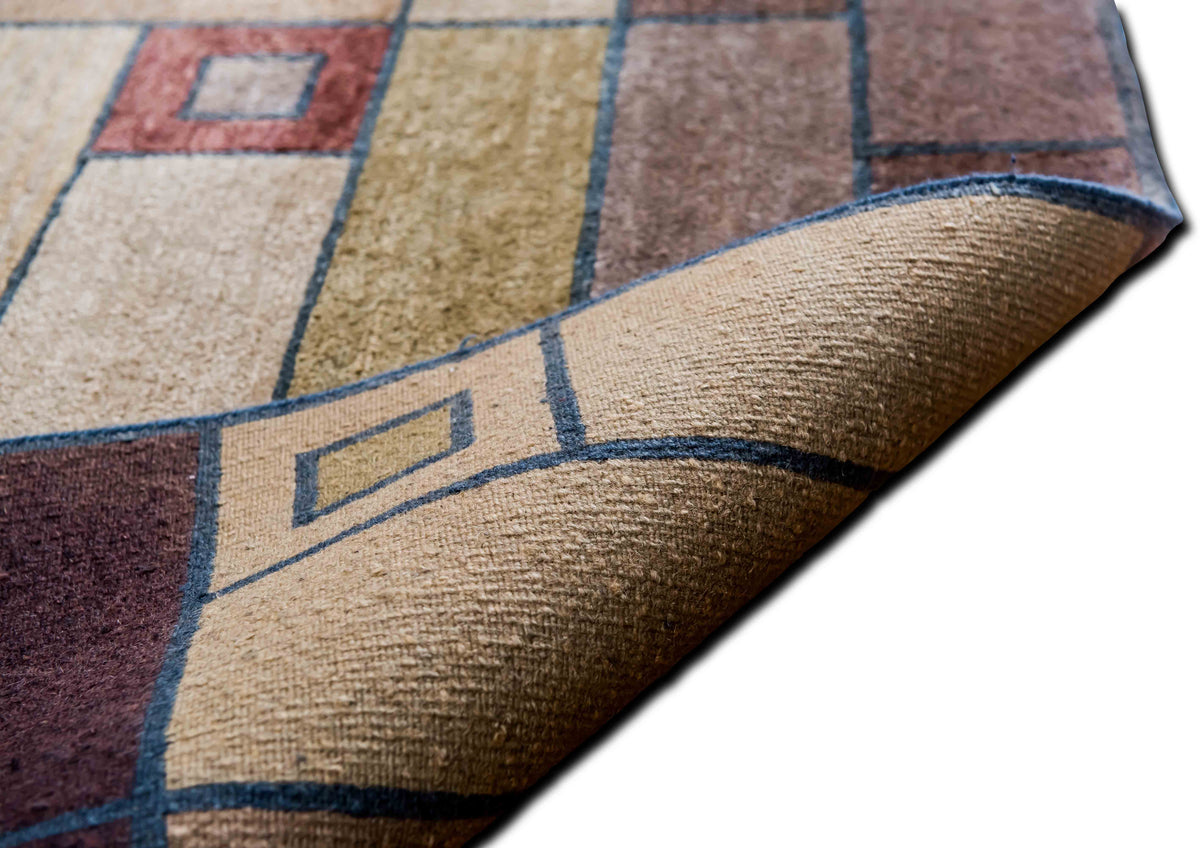 Geometric Blocks — Hand-Knotted Wool Rug, 8′ × 5′