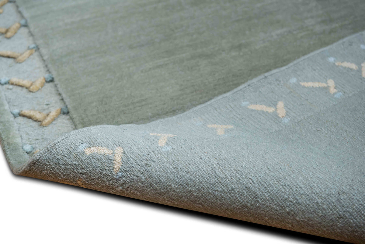 Tufenkian Brown & Cream Trim — Hand-Knotted Wool Rug, 5′ × 3′