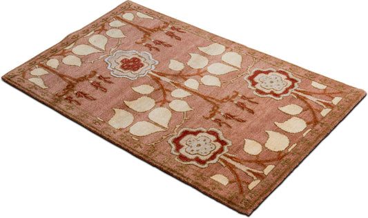 Tufenkian Floral — Hand-Knotted Wool Rug, 5′ × 3′