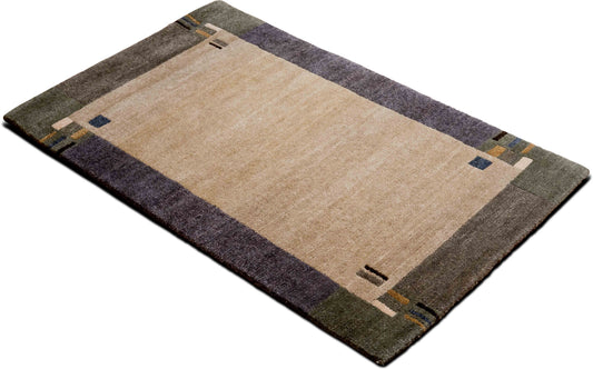 Tufenkian Kensington White Chocolate — Hand-Knotted Wool Rug, 5′ × 3′