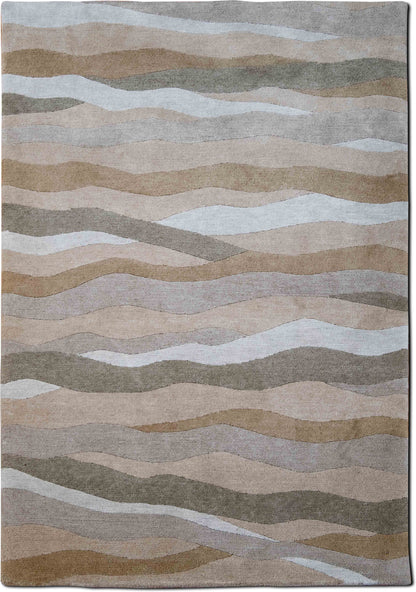 Weavers Art Ocean Wave — Hand-Knotted Wool Rug, 6′ × 4′