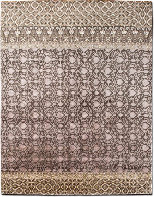 Faded Traditional Beige & Taupe Wool Rug