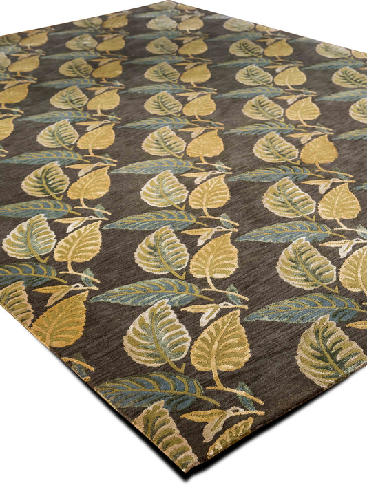 Feizy Leaf Repeat — Hand-Knotted Wool Rug, 10′ × 8′