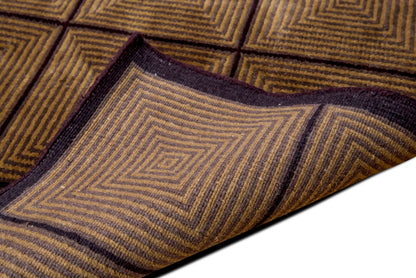Feizy Concentric Squares — Hand-Knotted Wool Rug, 11′4″ × 8′6″
