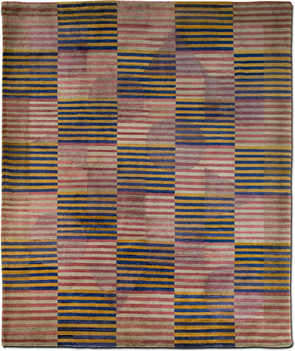 Tufenkian Stripe Rag Royal — Hand-Knotted Wool Rug, 10′ × 8′