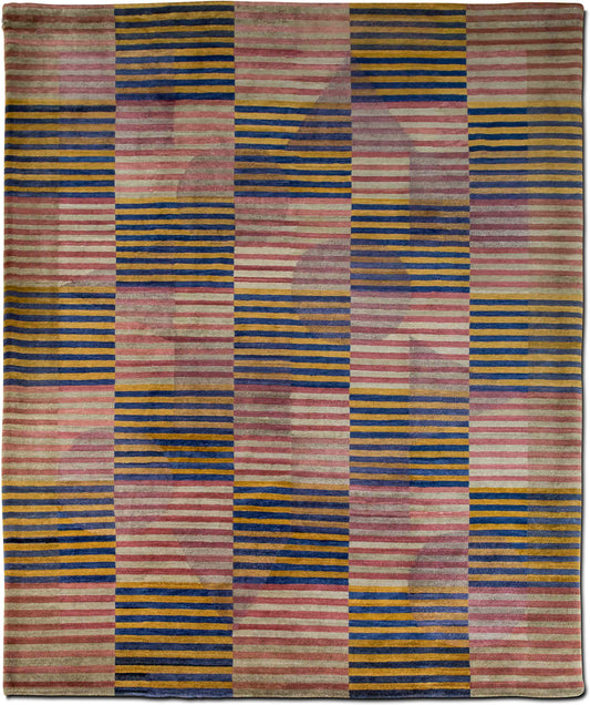 Tufenkian Stripe Rag Royal — Hand-Knotted Wool Rug, 10′ × 8′