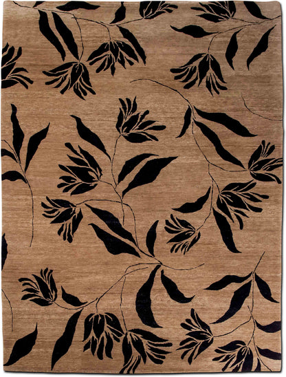 Tufenkian French Tulips Suede — Hand-Knotted Wool Rug, 9′11″ × 7′11″