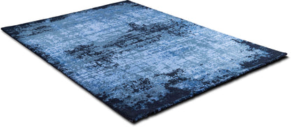 Grey Abstract Wool Rug, 8′ × 5′