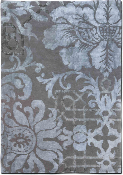 Tufenkian Damask Floral — Hand-Knotted Wool Rug, 8′4″ × 5′6″