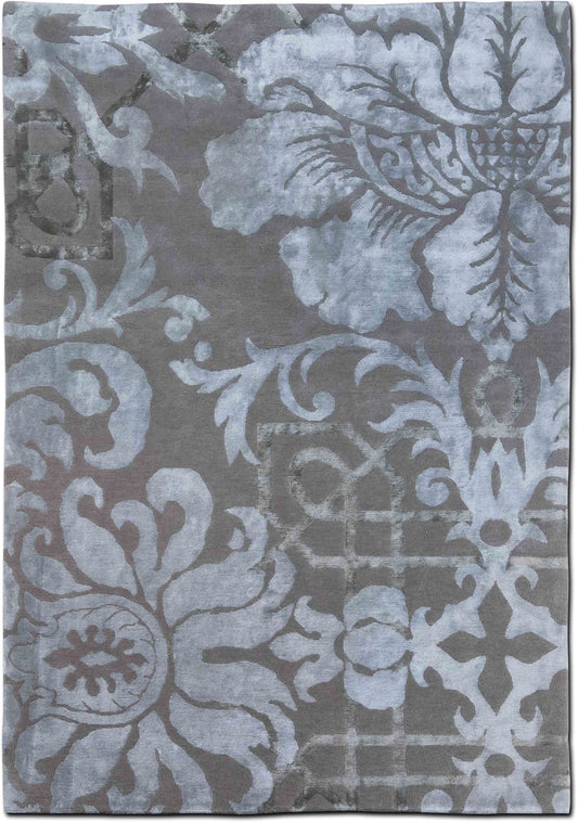 Tufenkian Damask Floral — Hand-Knotted Wool Rug, 8′4″ × 5′6″