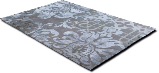 Tufenkian Damask Floral — Hand-Knotted Wool Rug, 8′4″ × 5′6″