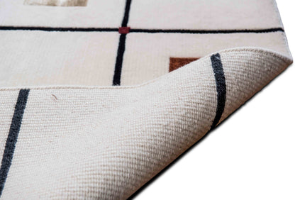 Grid & Squares — Hand-Tufted Wool Rug, 9′ × 6′8″