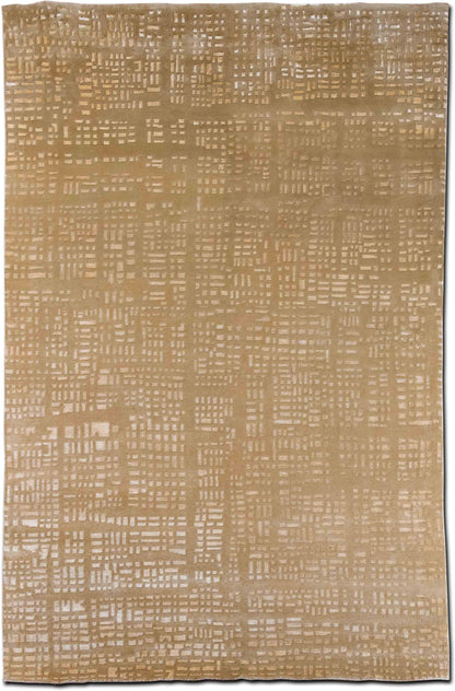 Surya Beige Grid — Hand-Tufted Wool Rug, 8′ × 5′