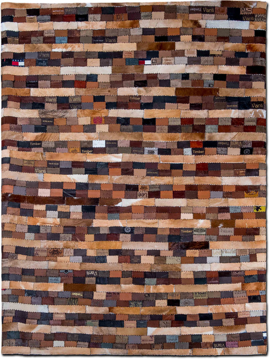 Jean Label Leather Patchwork Rug, 7′5″ × 5′3″