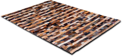 Jean Label Leather Patchwork Rug, 7′5″ × 5′3″