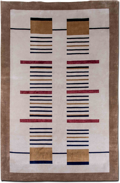 Taj Mahal Indigo — Hand-Knotted Wool Rug, 9′ × 6′