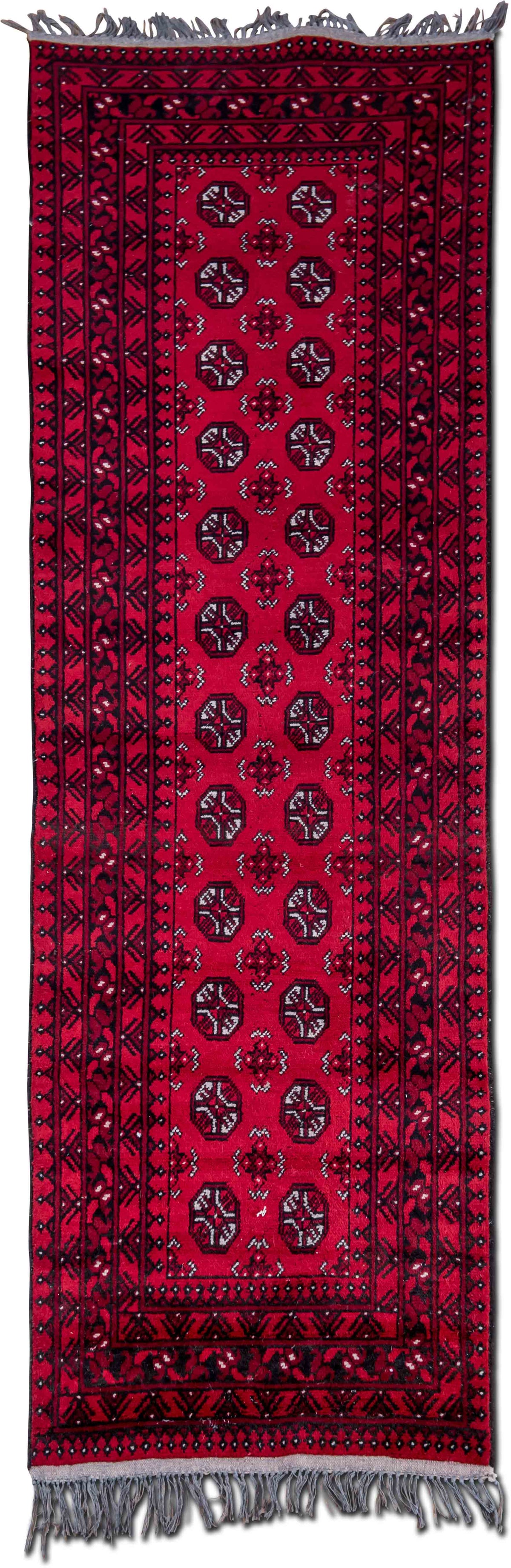 Bokhara-Style Runner — Hand-Knotted Wool Rug, 9′2″ × 2′9″