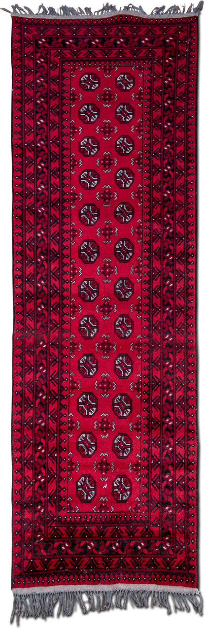 Bokhara-Style Runner — Hand-Knotted Wool Rug, 9′2″ × 2′9″