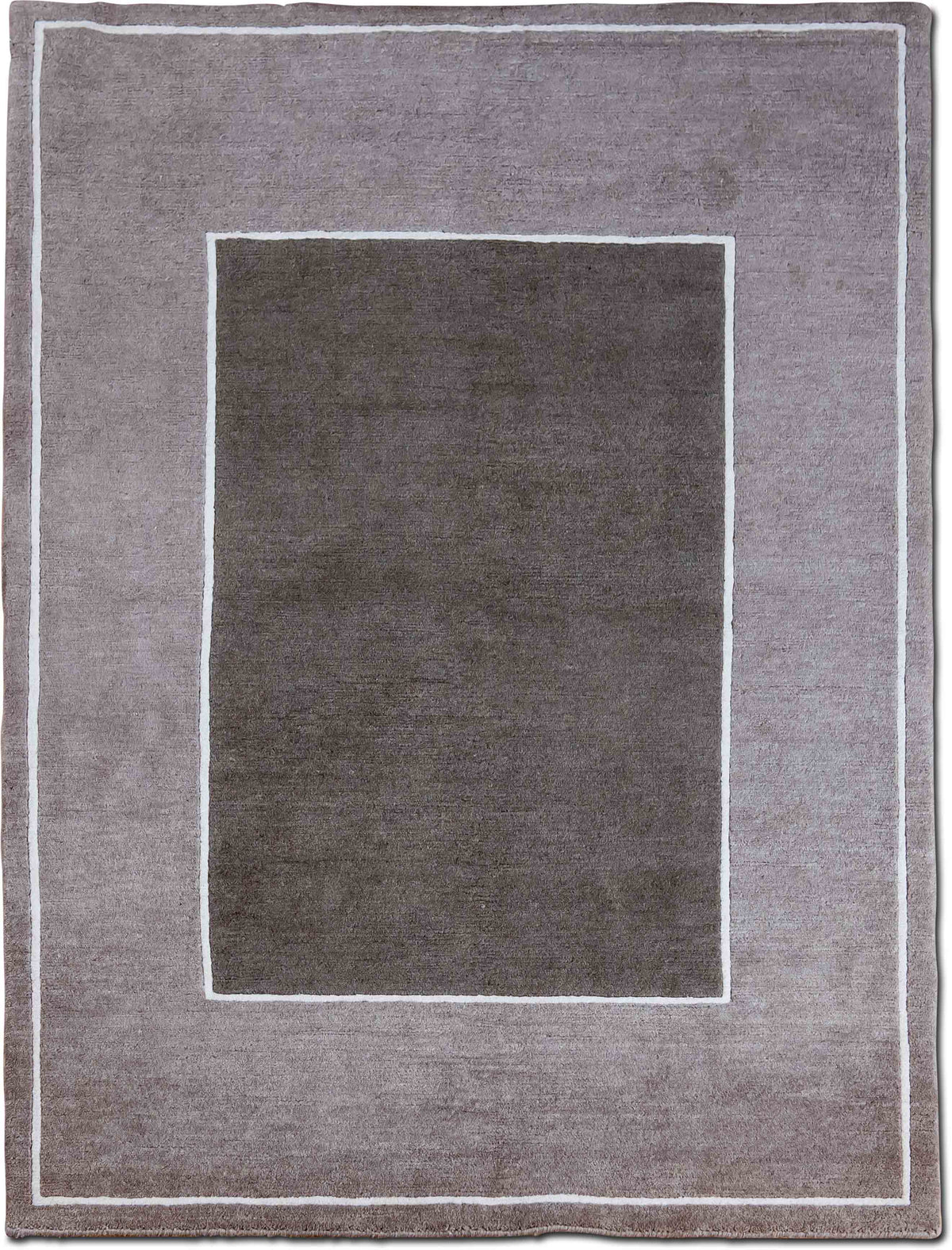 Minimalist Two-Tone — Hand-Knotted Wool Rug, 5′10″ × 4′