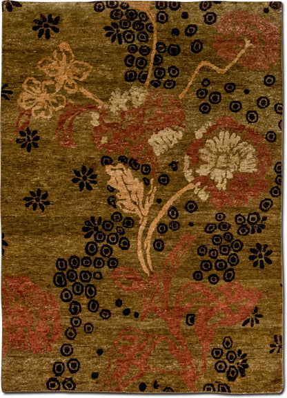 Feizy Poppy Floral — Hand-Knotted Wool Rug, 8′ × 6′