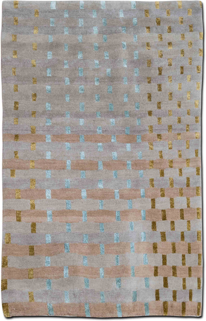 Tufenkian Rag Weave Sealeaf — Hand-Knotted Wool & Silk Rug, 5′ × 3′