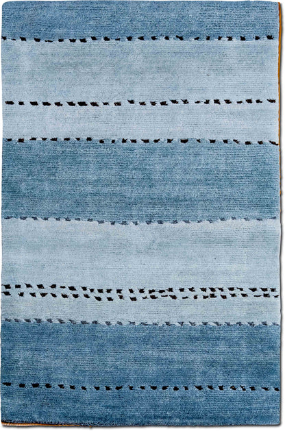 Tufenkian Vishnu Cool Water — Hand-Knotted Wool Rug, 5′ × 3′