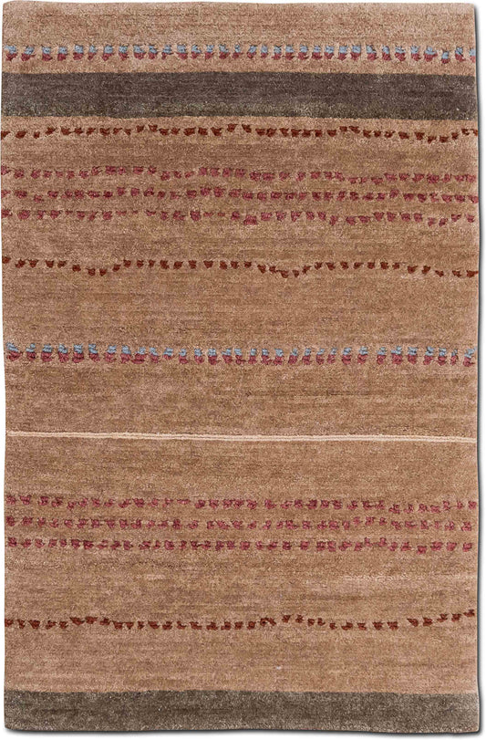 Tufenkian Dotted Rows — Hand-Knotted Wool Rug, 5′ × 3′