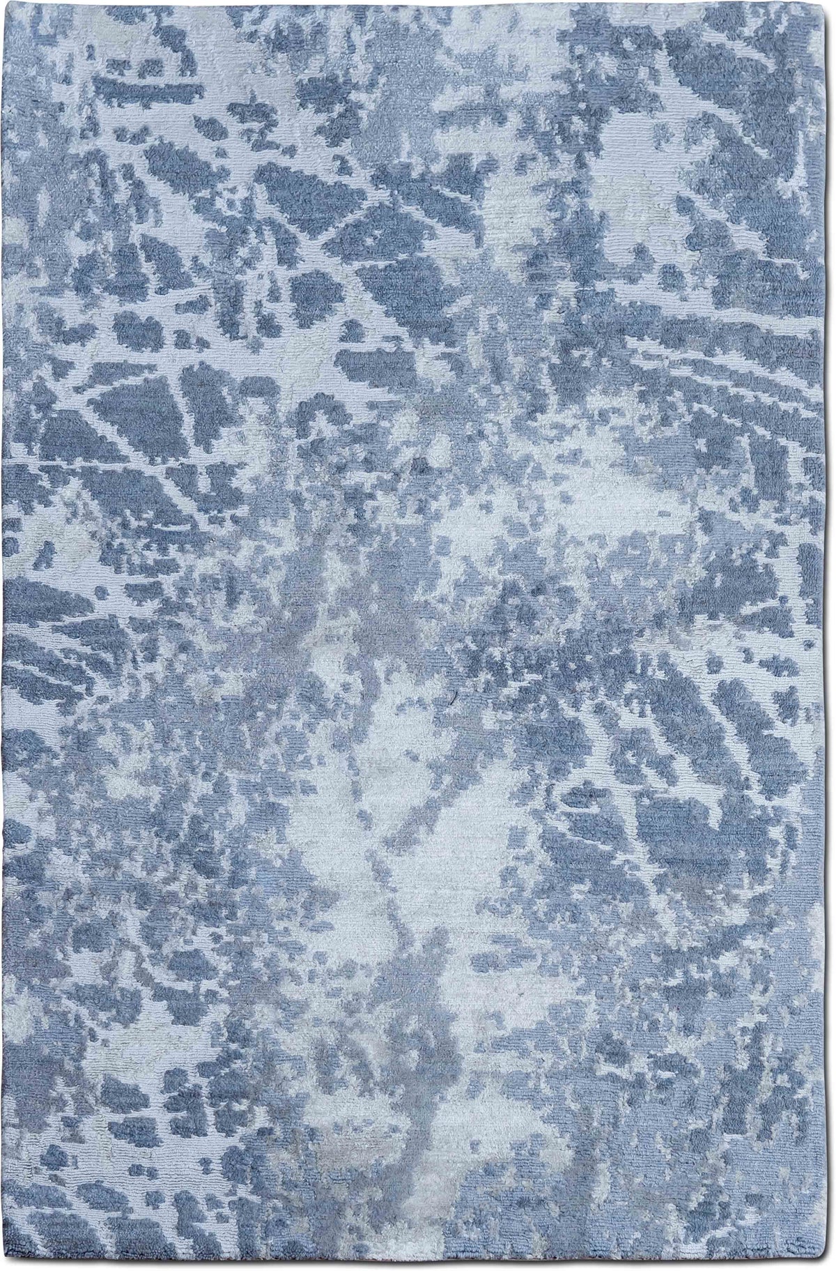 Tufenkian Meadow Silverstone — Hand-Knotted Wool, Silk & Linen Rug, 5′ × 3′