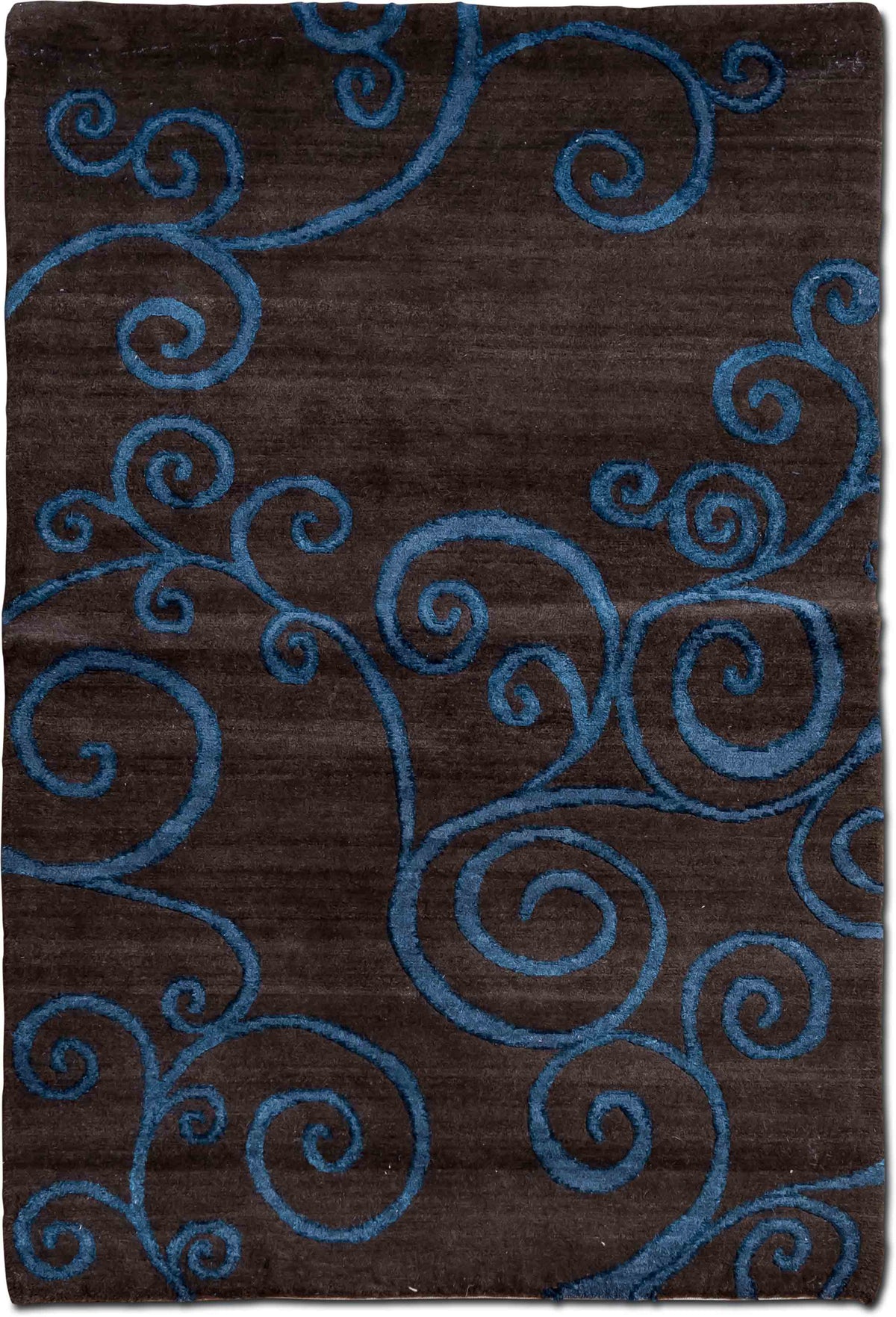 Tufenkian Zephyr Midnight — Hand-Knotted Wool & Silk Rug, 5′ × 3′