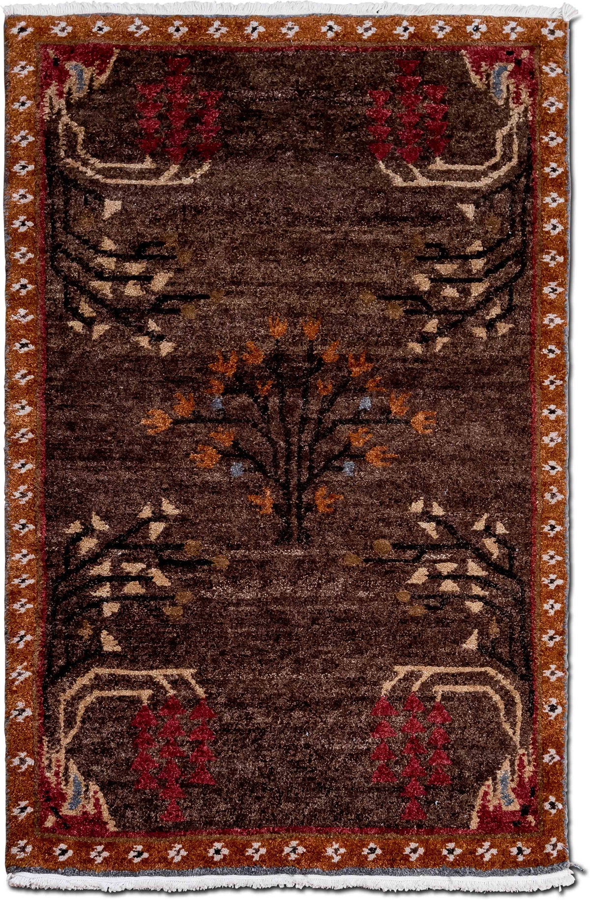 Tufenkian Donegal Branches Tree Rose — Hand-Knotted Wool Rug, 5′ × 3′