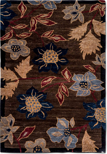 Tufenkian Chelsea Garden Deepwood — Hand-Knotted Wool Rug, 5′ × 3′