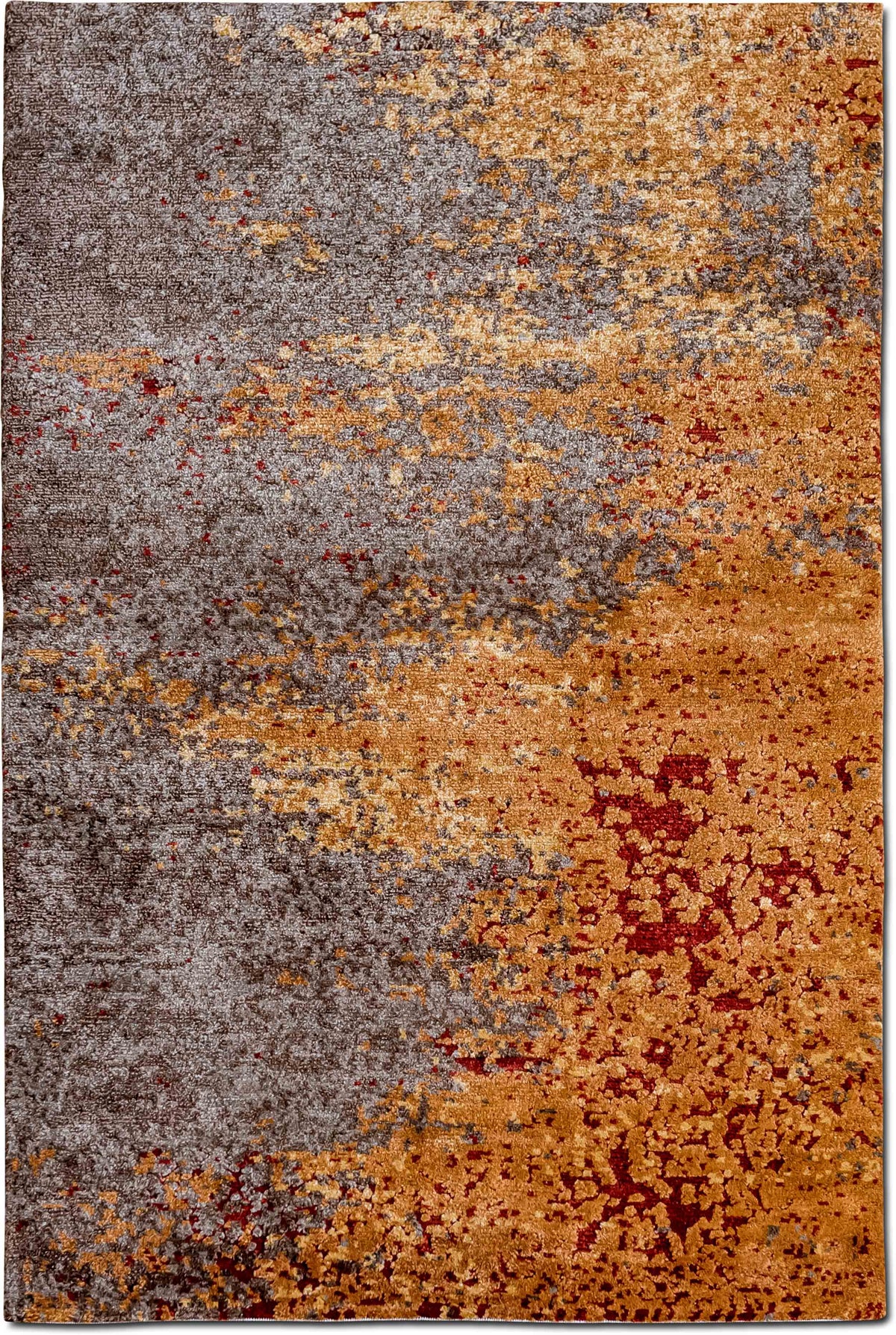 Tufenkian Sierra Gold — Hand-Knotted Wool, Bamboo Silk & Linen Rug, 5′ × 3′