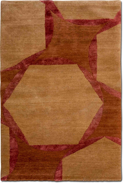Tufenkian Cinnabar & Spice — Hand-Knotted Wool Rug, 5′ × 3′