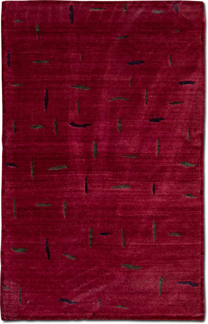 Tufenkian Chit Chat Lipstick — Hand-Knotted Wool Rug, 5′ × 3′