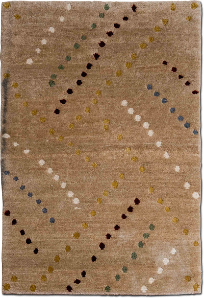 Tufenkian Spotlight Wheatberry — Hand-Knotted Wool Rug, 5′ × 3′
