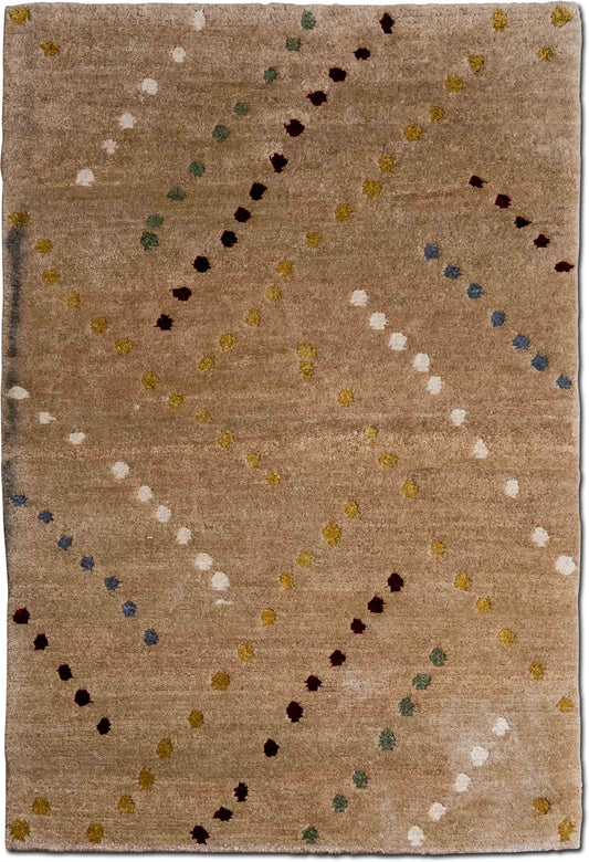 Tufenkian Spotlight Wheatberry — Hand-Knotted Wool Rug, 5′ × 3′