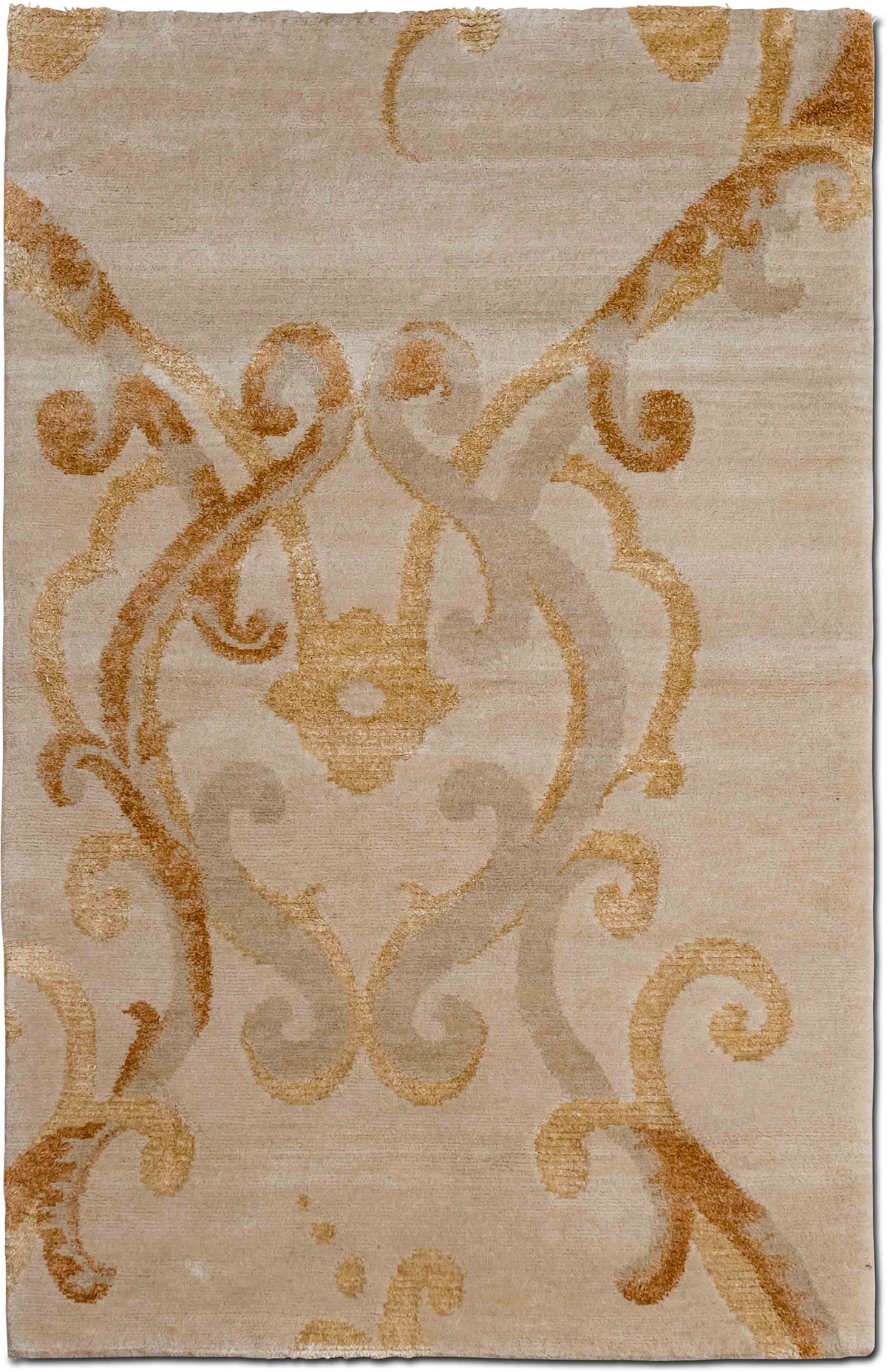 Tufenkian Assumed Arabesque Brulee — Hand-Knotted Wool & Silk Rug, 5′ × 3′