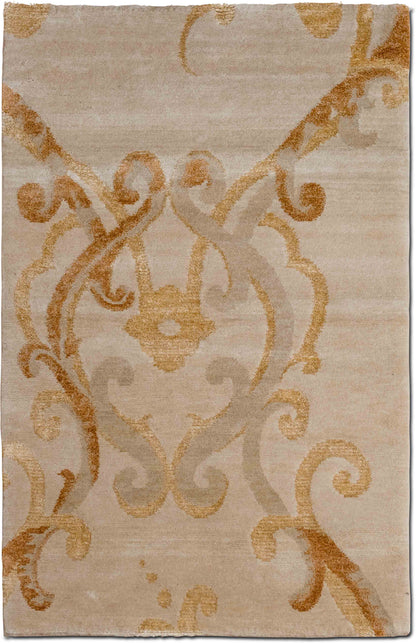 Tufenkian Assumed Arabesque Brulee — Hand-Knotted Wool & Silk Rug, 5′ × 3′