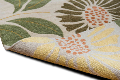 Summer Gardens Sunflower — Hand-Knotted Wool Rug, 5′ × 3′