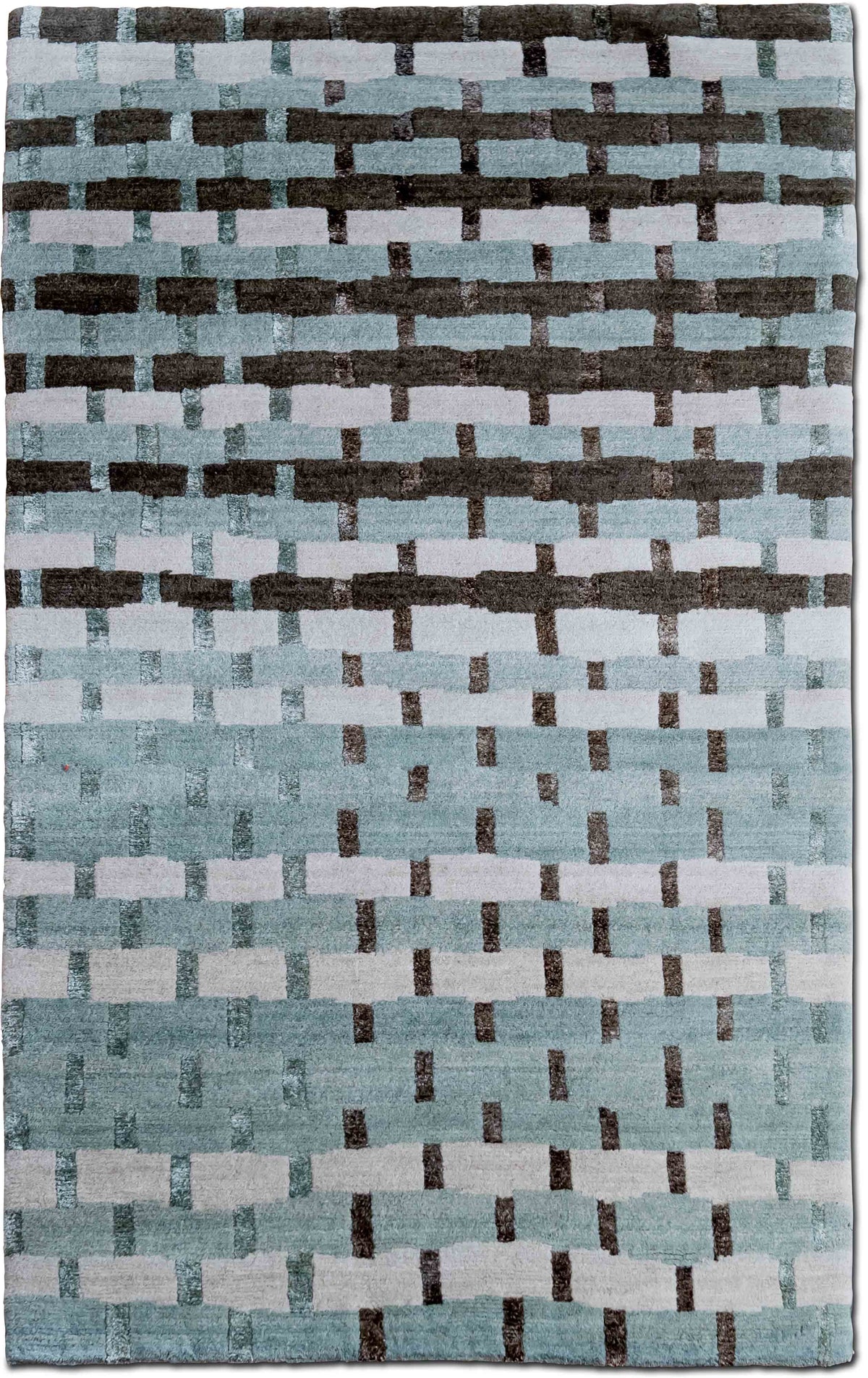Tufenkian Stacked Blocks — Hand-Knotted Wool & Silk Rug, 5′ × 3′