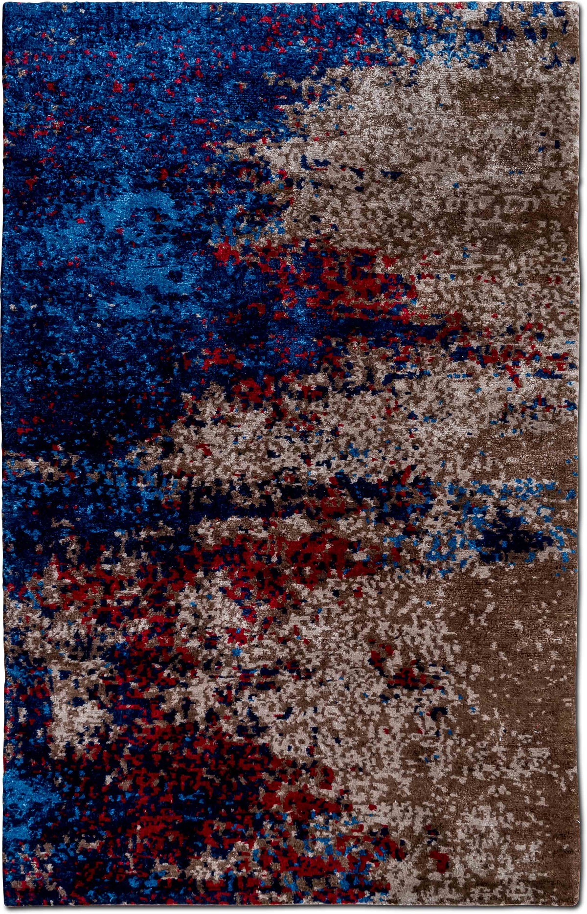 Tufenkian Sierra Blue — Hand-Knotted Wool, Bamboo Silk & Linen Rug, 5′ × 3′