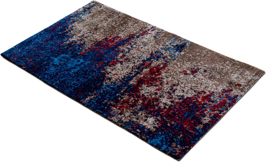 Tufenkian Sierra Blue — Hand-Knotted Wool, Bamboo Silk & Linen Rug, 5′ × 3′