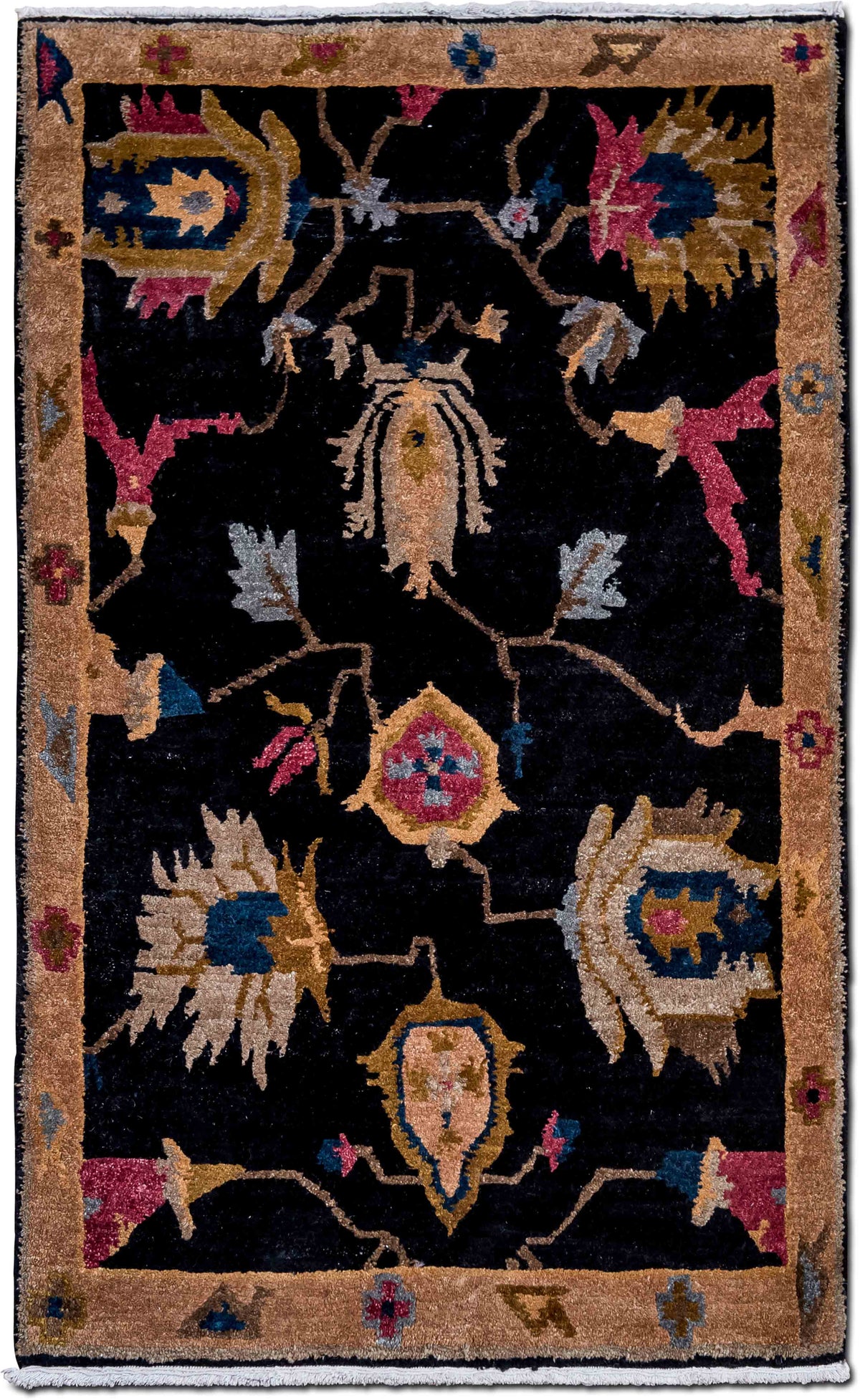Tufenkian Abstract Floral — Hand-Knotted Wool Rug, 5′ × 3′