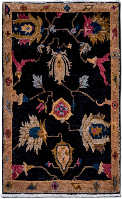 Tufenkian Abstract Floral — Hand-Knotted Wool Rug, 5′ × 3′