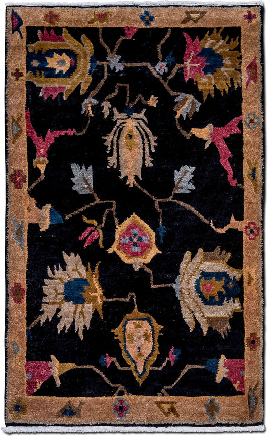 Tufenkian Abstract Floral — Hand-Knotted Wool Rug, 5′ × 3′