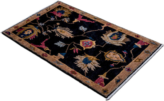Tufenkian Abstract Floral — Hand-Knotted Wool Rug, 5′ × 3′