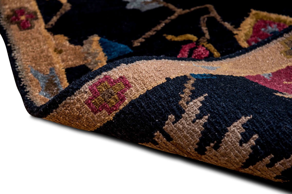 Tufenkian Abstract Floral — Hand-Knotted Wool Rug, 5′ × 3′