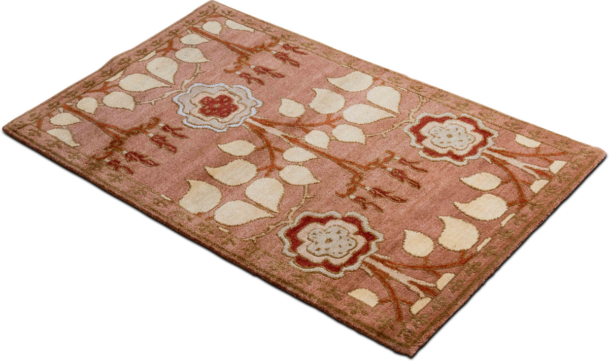 Tufenkian Floral — Hand-Knotted Wool Rug, 5′ × 3′