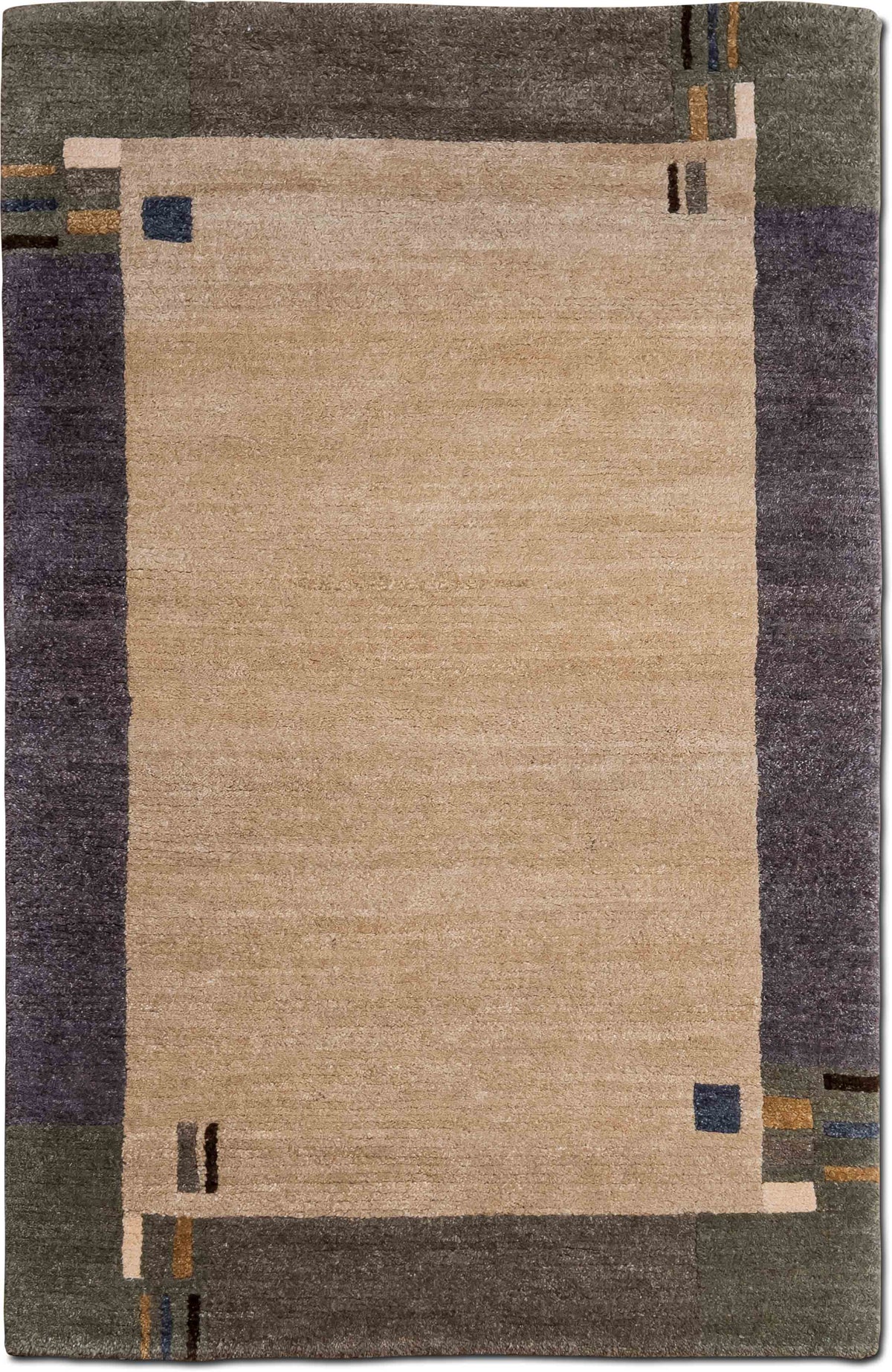Tufenkian Kensington White Chocolate — Hand-Knotted Wool Rug, 5′ × 3′