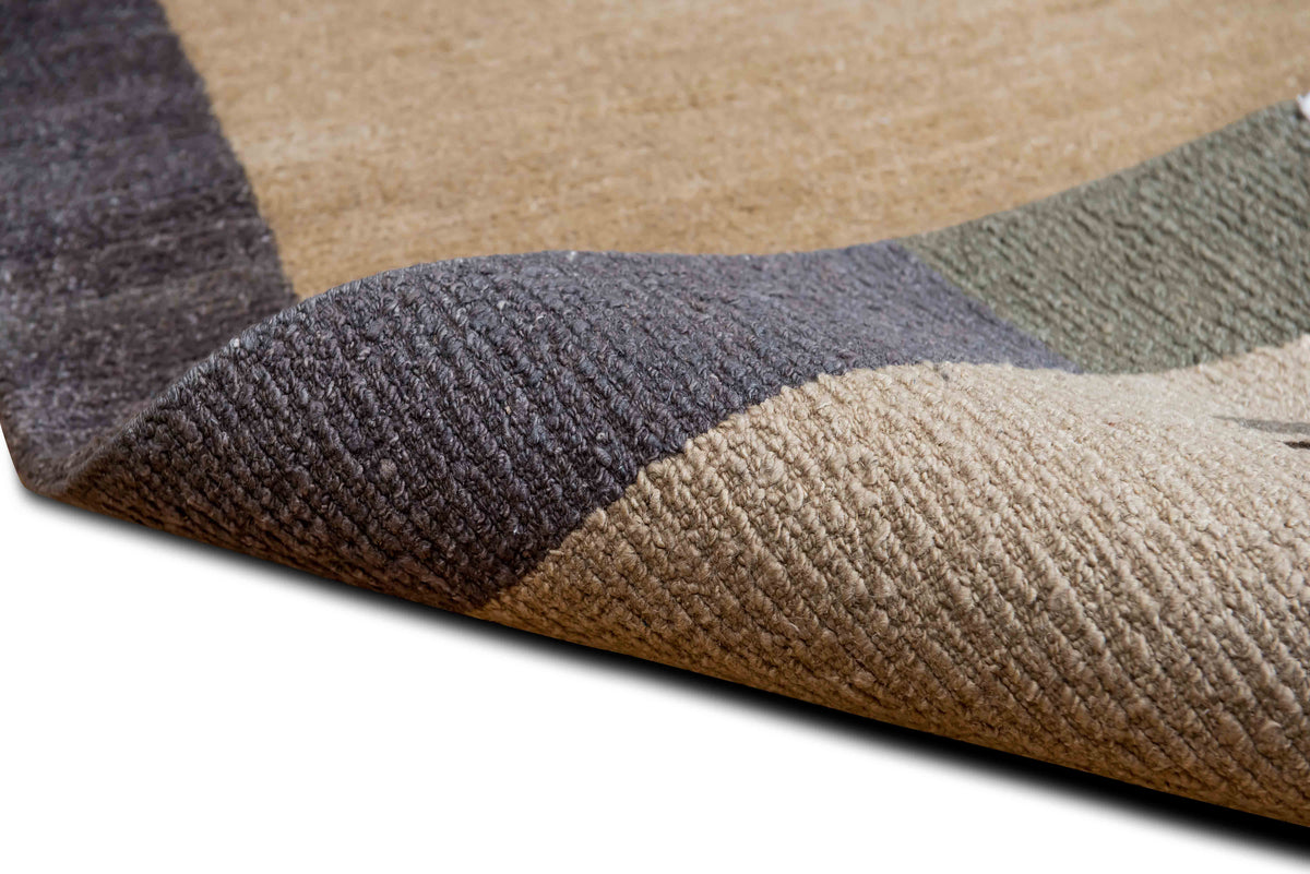 Tufenkian Kensington White Chocolate — Hand-Knotted Wool Rug, 5′ × 3′